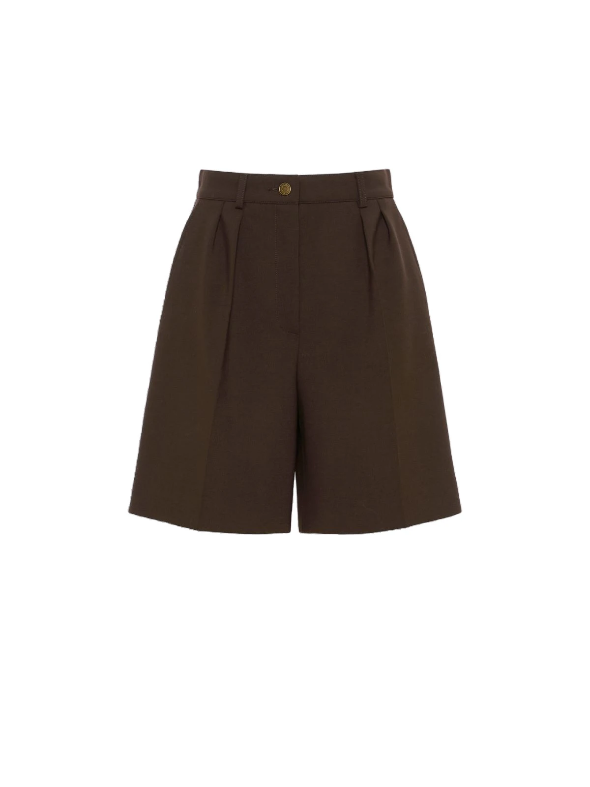 Max Mara Sauna Double Woollen Cloth Bermuda Shorts in Dark Brown Max Mara Sauna Double Woollen Cloth Bermuda Shorts in Dark Brown | Shorts | Coveti