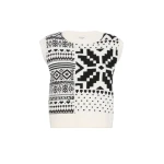 Max Mara Savana Jacquard Wool Gilet in White | Sweaters | Coveti