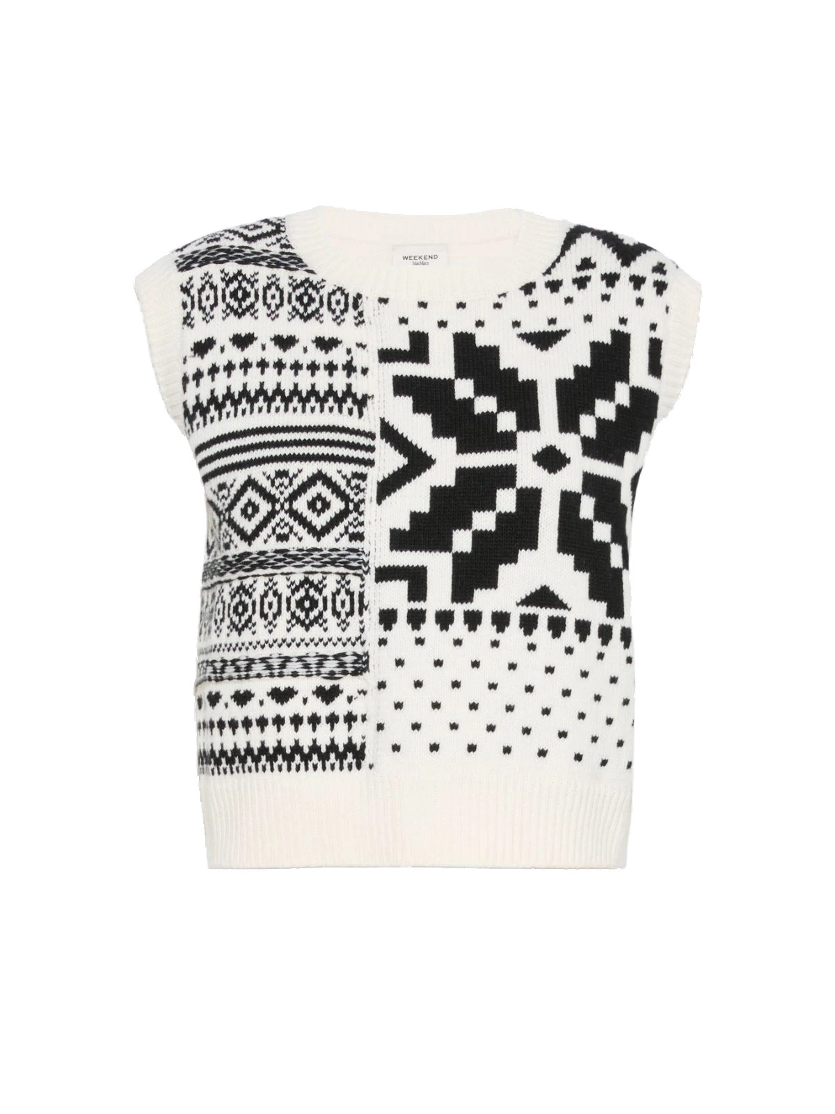 Max Mara Savana Jacquard Wool Gilet in White Max Mara Savana Jacquard Wool Gilet in White | Sweaters | Coveti