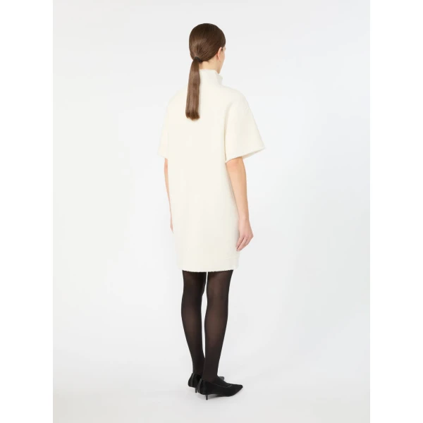 Max Mara Savana Wool Jersey Sweatshirt Dress in White | Mini Dresses | Coveti