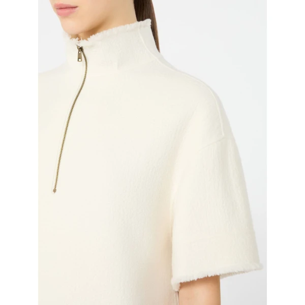 Max Mara Savana Wool Jersey Sweatshirt Dress in White | Mini Dresses | Coveti