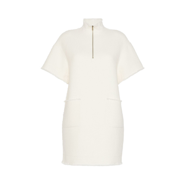 Max Mara Savana Wool Jersey Sweatshirt Dress in White | Mini Dresses | Coveti