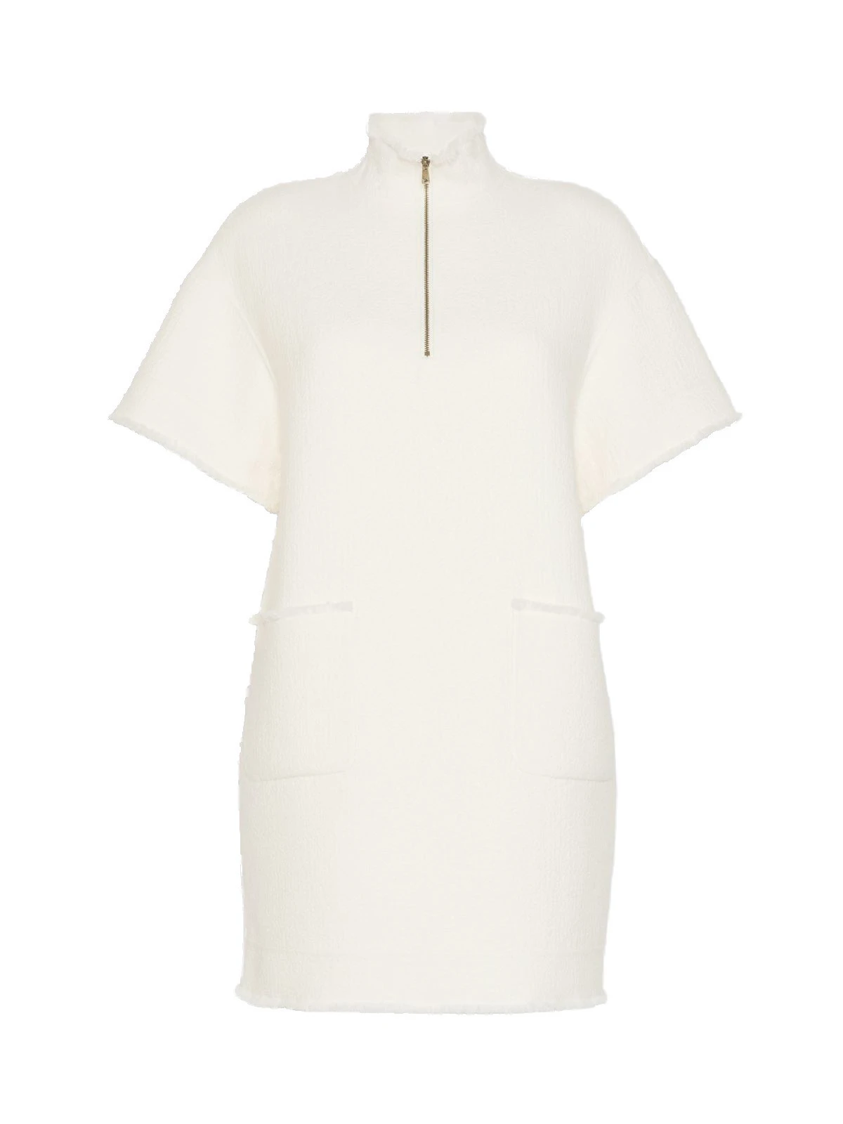 Max Mara Savana Wool Jersey Sweatshirt Dress in White Max Mara Savana Wool Jersey Sweatshirt Dress in White | Mini Dresses | Coveti