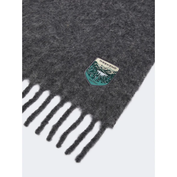 Max Mara Scalata Alpaca and Wool Stole in Medium Grey | Scarves | Coveti