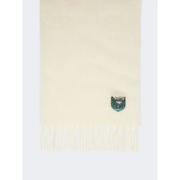 Max Mara Scalata Alpaca and Wool Stole in White | Scarves | Coveti