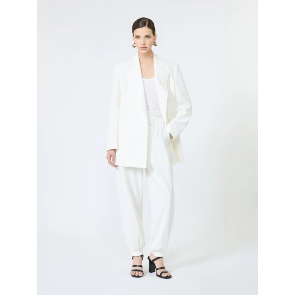Max Mara Scatola Pique Jersey Olimpia Jacket in White | Blazers | Coveti