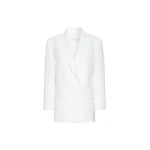 Max Mara Scatola Pique Jersey Olimpia Jacket in White | Blazers | Coveti