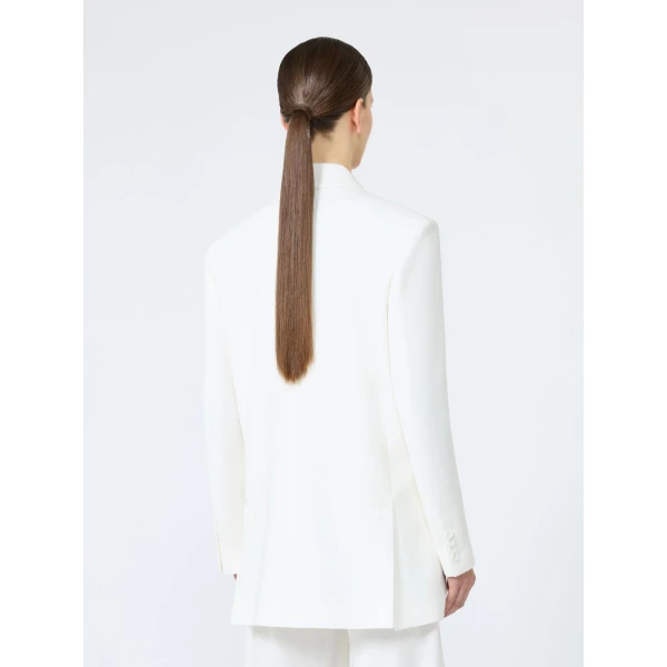 Max Mara Scatola Pique Jersey Olimpia Jacket in White | Blazers | Coveti