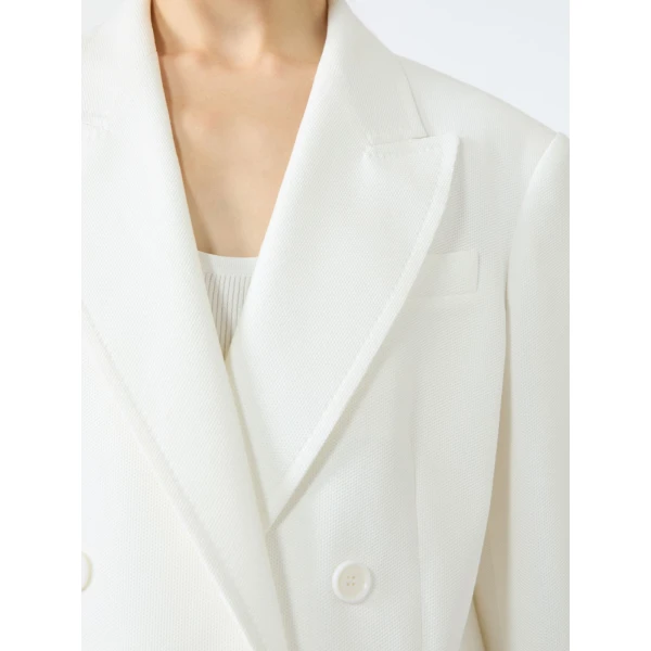 Max Mara Scatola Pique Jersey Olimpia Jacket in White | Blazers | Coveti