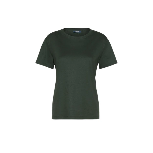 Max Mara Segale Cotton and Modal Jersey T-Shirt in Dark Green | T-shirts | Coveti