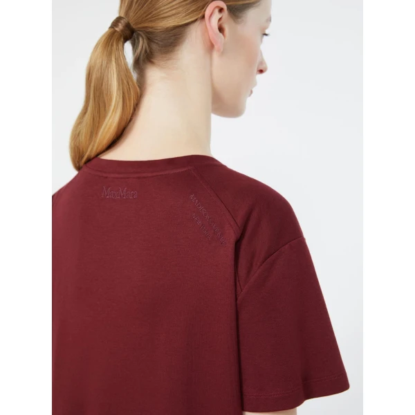 Max Mara Segale Cotton and Modal Jersey T-Shirt in Dark Red | T-shirts | Coveti