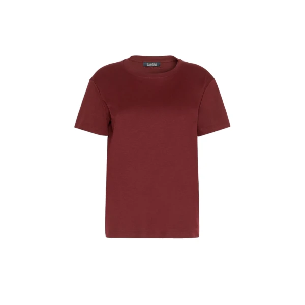 Max Mara Segale Cotton and Modal Jersey T-Shirt in Dark Red | T-shirts | Coveti