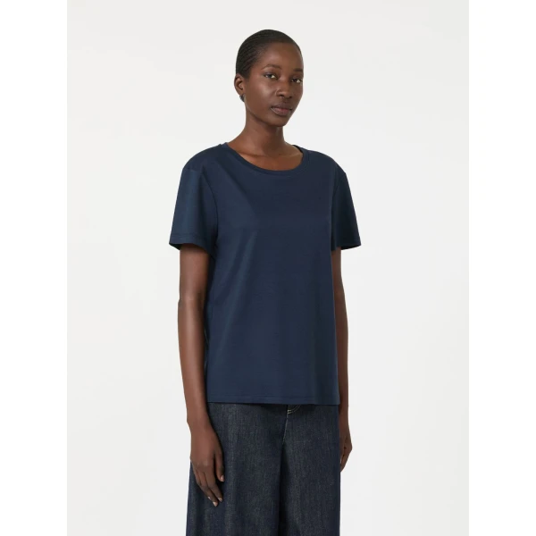 Max Mara Segale Cotton and Modal Jersey T-Shirt in Ultramarine | T-shirts | Coveti