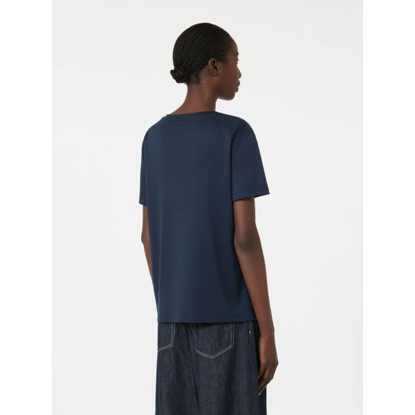 Max Mara Segale Cotton and Modal Jersey T-Shirt in Ultramarine | T-shirts | Coveti