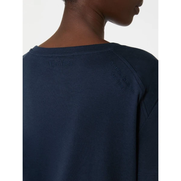Max Mara Segale Cotton and Modal Jersey T-Shirt in Ultramarine | T-shirts | Coveti