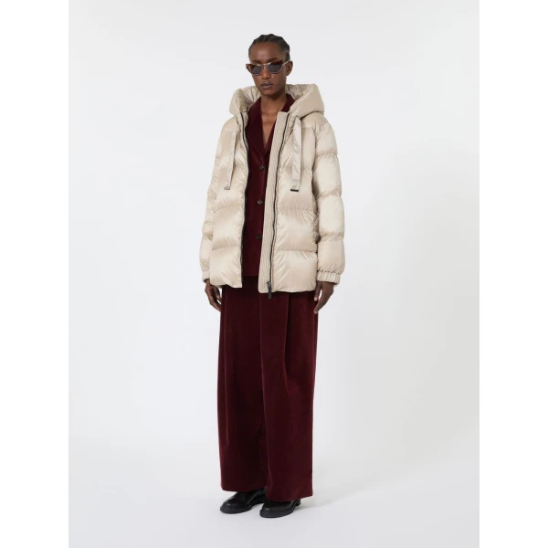 Max Mara Seia Roomy Water-Repellent Puffer Jacket in Natural | Jackets | Coveti