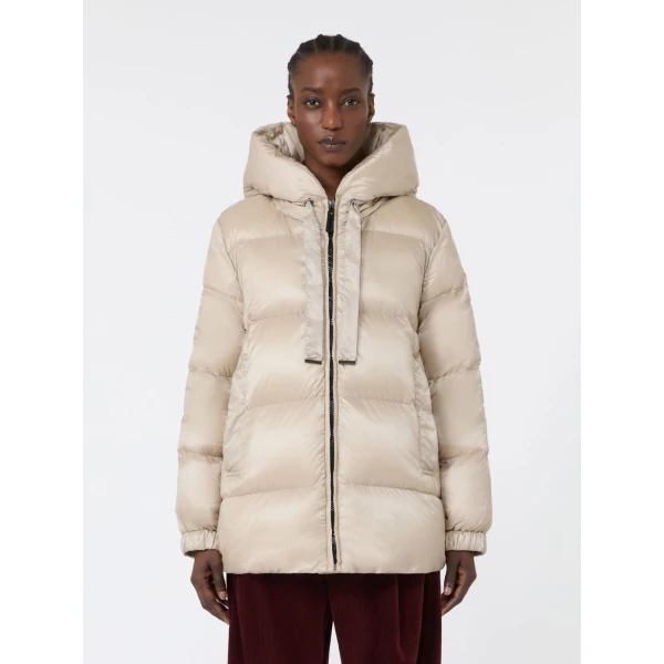Max Mara Seia Roomy Water-Repellent Puffer Jacket in Natural | Jackets | Coveti