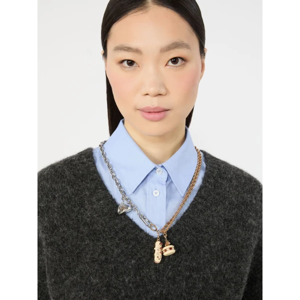 Max Mara Sfere Charm Choker Necklace in Gold | Necklace | Coveti