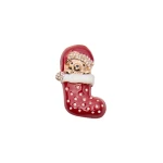 Max Mara Shiny Metal Teddy Bear Brooch in Red | Brooches & Pins | Coveti