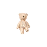 Max Mara Shiny Metal Teddy Bear Brooch in White | Brooches & Pins | Coveti
