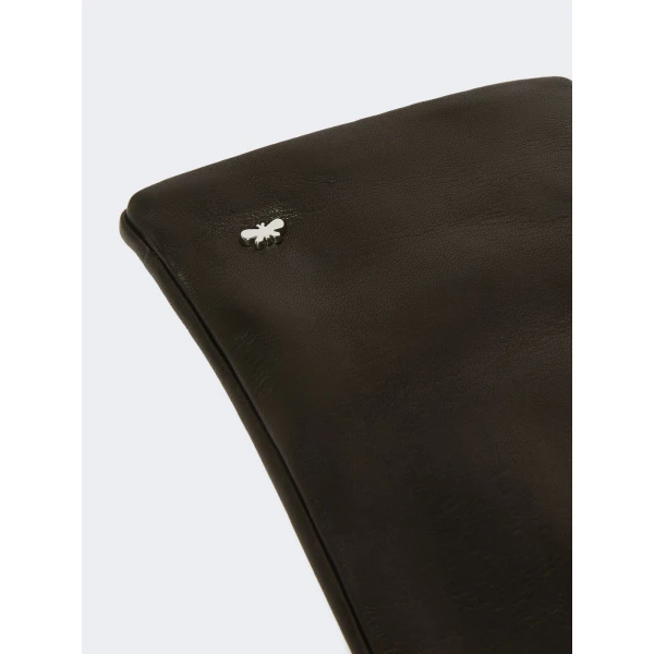 Max Mara Short Nappa Leather Gloves in Black | Gloves | Coveti