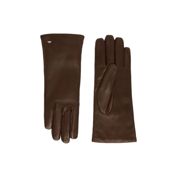 Short Nappa Leather Gloves in Dark Brown