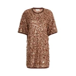 Max Mara Short Sequinned Jersey Dress in Brown | Mini Dresses | Coveti