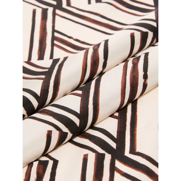 Max Mara Siam Printed Silk Twill Scarf in Chocolate | Scarves | Coveti