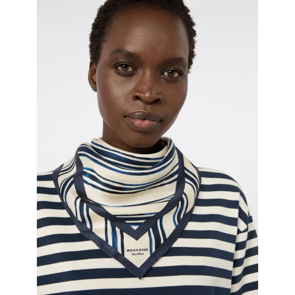 Max Mara Siam Printed Silk Twill Scarf in Ivory | Scarves | Coveti