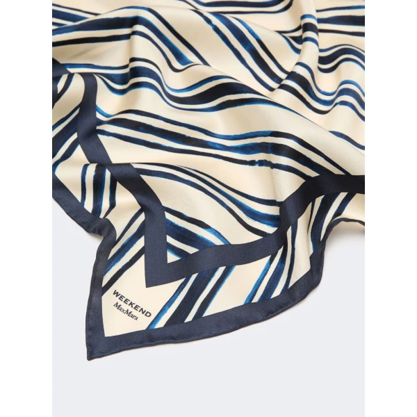 Max Mara Siam Printed Silk Twill Scarf in Ivory | Scarves | Coveti