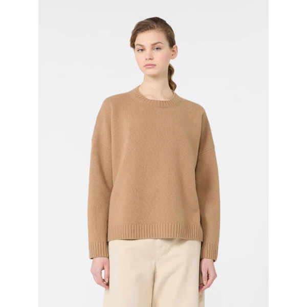Max Mara Sibari Oversized Wool Jumper in Camel | Sweaters | Coveti