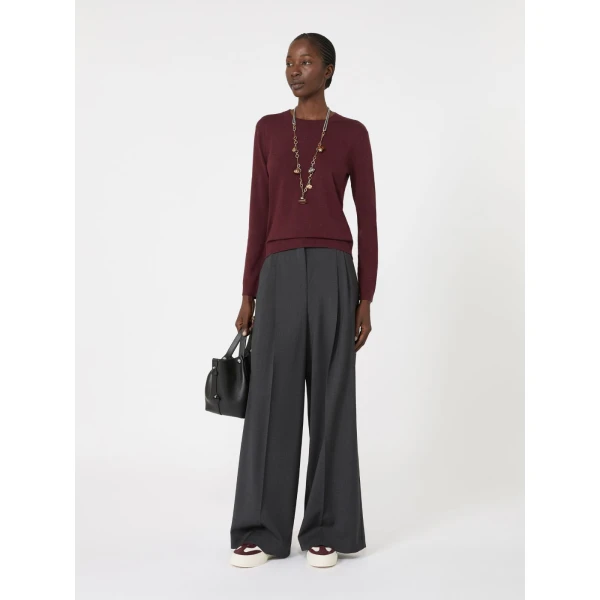 Max Mara Sicilia Silk and Wool Jumper in Bordeaux | Sweaters | Coveti