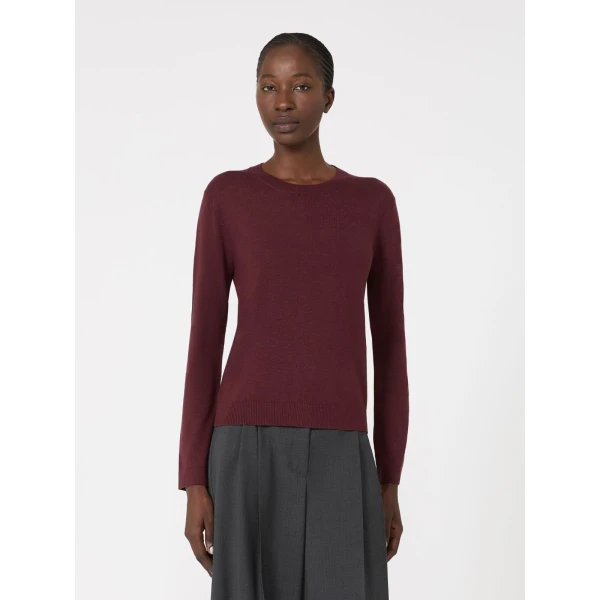 Max Mara Sicilia Silk and Wool Jumper in Bordeaux | Sweaters | Coveti