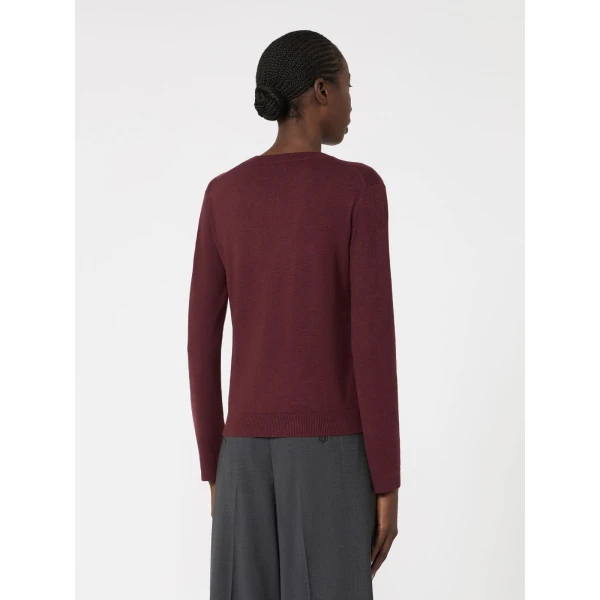 Max Mara Sicilia Silk and Wool Jumper in Bordeaux | Sweaters | Coveti