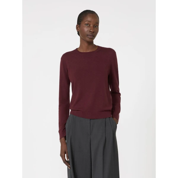 Max Mara Sicilia Silk and Wool Jumper in Bordeaux | Sweaters | Coveti