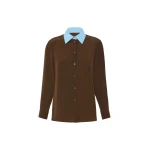 Max Mara Silk Crepe de Chine Shirt in Brown | Shirts | Coveti