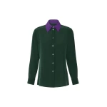 Max Mara Silk Crepe de Chine Shirt in Dark Green | Shirts | Coveti