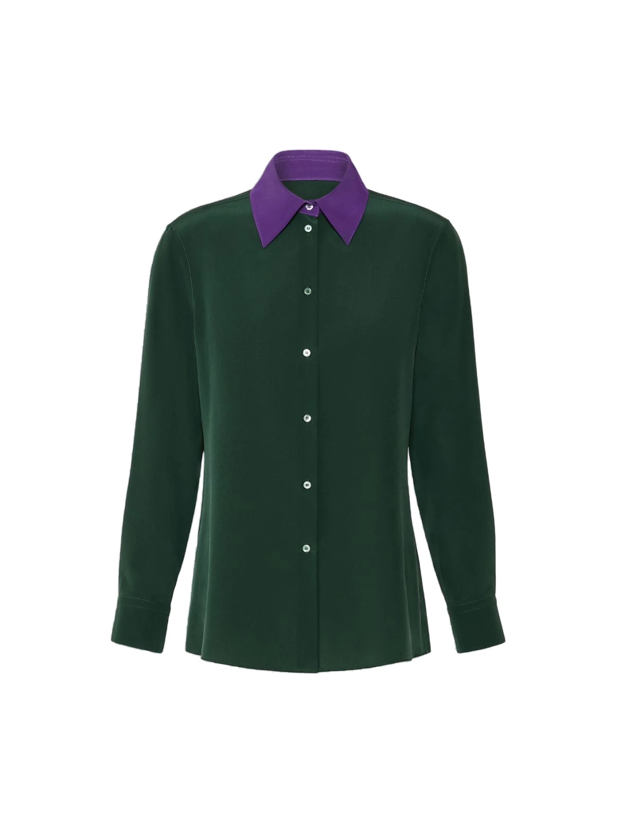 Max Mara Silk Crepe de Chine Shirt in Dark Green Max Mara Silk Crepe de Chine Shirt in Dark Green | Shirts | Coveti