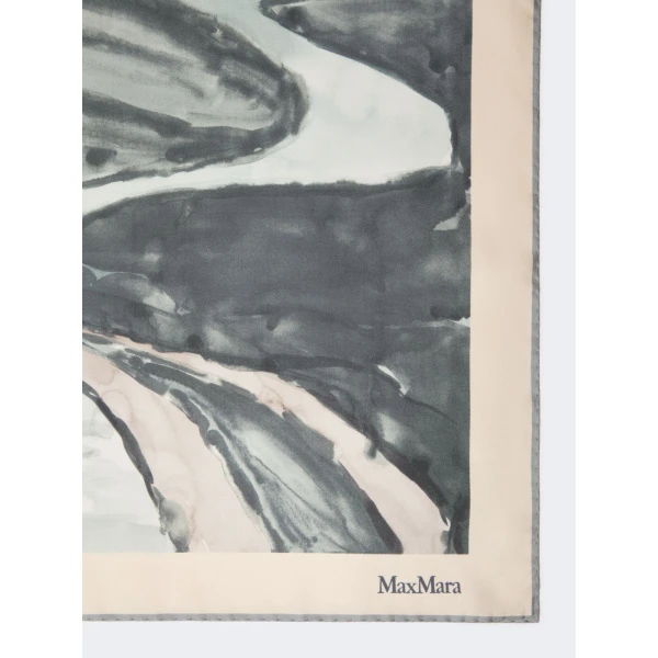 Max Mara Silk Twill Foulard in Beige | Scarves | Coveti