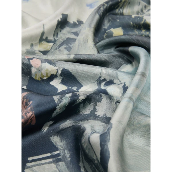 Max Mara Silk Twill Foulard in Midnight Blue | Scarves | Coveti