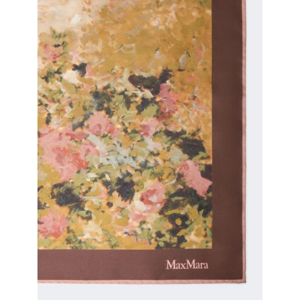 Max Mara Silk Twill Foulard in Sand | Scarves | Coveti