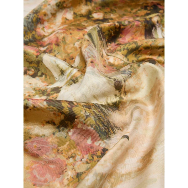 Max Mara Silk Twill Foulard in Sand | Scarves | Coveti