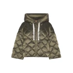 Max Mara Sisoft Cape-Style Water-Repellent Puffer in Moss Green | Jackets | Coveti