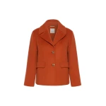 Max Mara Sissy Wool Drap Single-Breasted Jacket in Orange | Blazers | Coveti