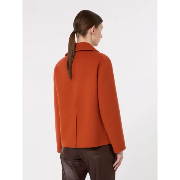 Max Mara Sissy Wool Drap Single-Breasted Jacket in Orange | Blazers | Coveti