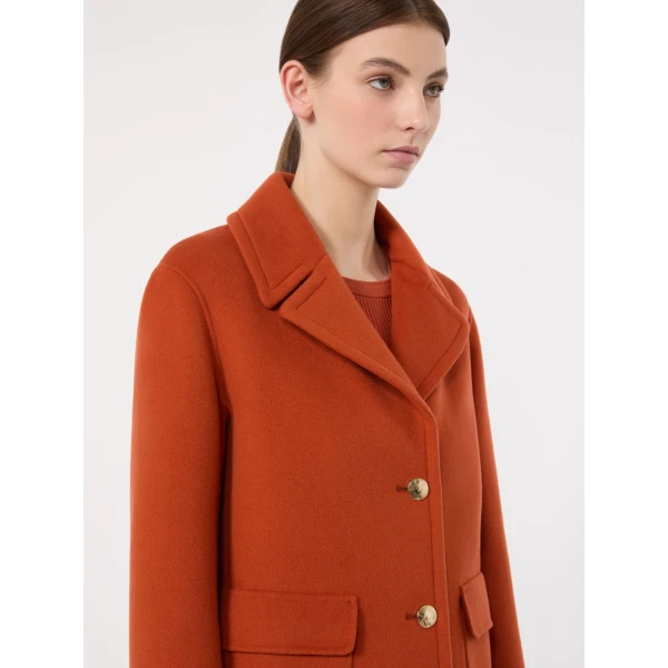 Max Mara Sissy Wool Drap Single-Breasted Jacket in Orange | Blazers | Coveti