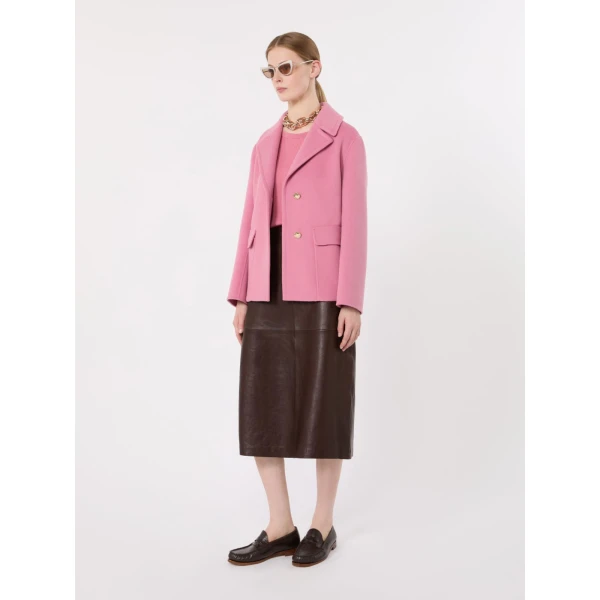 Max Mara Sissy Wool Drap Single-Breasted Jacket in Pink | Blazers | Coveti