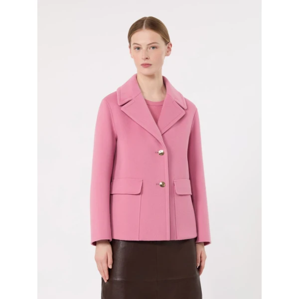 Max Mara Sissy Wool Drap Single-Breasted Jacket in Pink | Blazers | Coveti