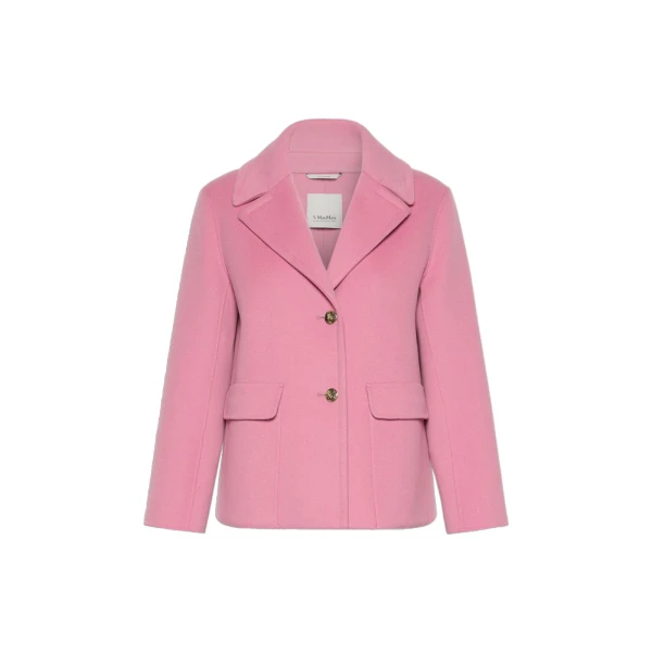 Max Mara Sissy Wool Drap Single-Breasted Jacket in Pink | Blazers | Coveti