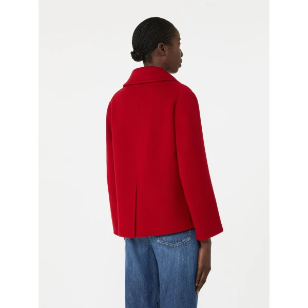 Max Mara Sissy Wool Drap Single-Breasted Jacket in Red | Blazers | Coveti